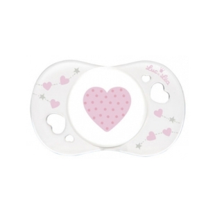 LUC ET LÉA Sucette Naissance 0-2 Mois Coeur Rose