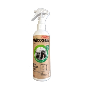VETOSAN Spray anti puces 2 en 1 Environnement et Animaux (250ml)- actifs origine végétale