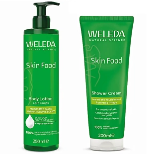WELEDA Coffret de Noël Corps Skin Food avec lait corps 250 ml et crème de douche 200 ml