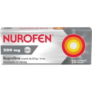 NUROFEN - Ibuprofène Enfant + 6 ans  200 mg - 20 Comprimés Enrobés