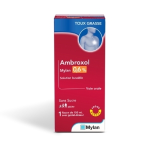 AMBROXOL 0,6% Mylan Sirop arôme banane flacon de 150 ml
