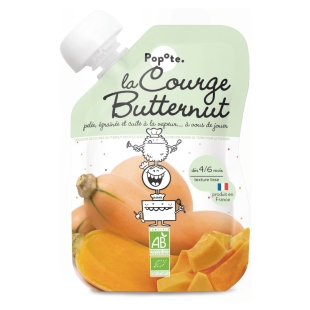 POPOTE - Purée de Courge Butternut 100% Bio Dès 4 mois - Gourde 120g