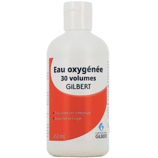 GILBERT - Eau Oxygénée 30 volumes - 250 ml. Décolore les cheveux, blanchit le linge.