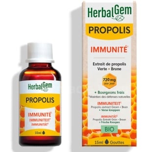 HerbalGem propolis large spectre bio gouttes 15 ml immunite gorge propolis echinacee