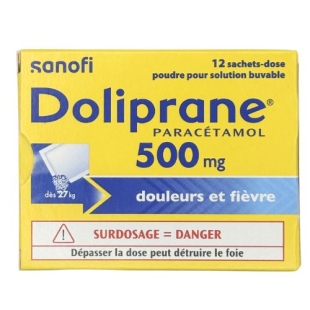 DOLIPRANE - Paracétamol 500 mg  Enfants et Adultes (dès 27 kg) - 12 Sachets