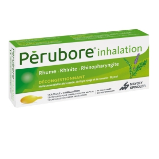 PERUBORE Inhalation Décongestionnant Rhume Rhinite Rhino (15 capsules)