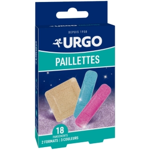 Boîte de pansements Urgo Paillettes - pansements adhésifs colorés avec paillettes - protection des petites plaies