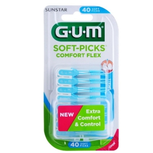 GUM SOFT PICKS Comfort Flex 40 bâtonnets SMALL (Ref 659)