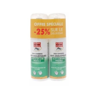 5/5 CINQ sur CINQ - Citriodora Anti-Moustiques - Spray 2x100ml