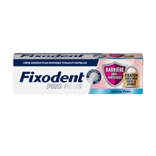Fixodent Pro Plus - Crème adhésive Anti-particules, Menthe douce 40g