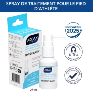 ADDAX Mycoflash - Spray de Traitement pour Mycose des Pieds - 25ml