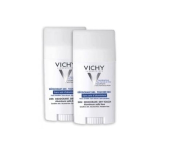 VICHY Déodorant Stick 24H toucher sec sans sels d'aluminium Lot de 2X 40ml