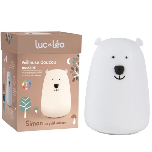 LUC ET LEA - Coffret Veilleuse Doudou Ourson Nomade
