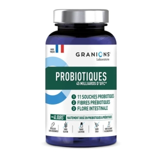 GRANIONS - Probiotiques & Prébiotiques - 40 gélules Hautement Dosées