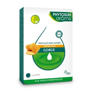 Phytosun Aroms - 24 Pastilles Gorge Sans Sucre - Arôme Miel