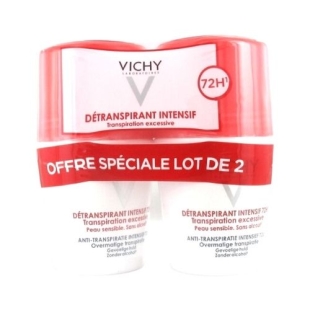 VICHY Détranspirant Intensif Hypoallergénique 72h Lot de 2X 50ml - PROMO