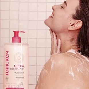 TOPICREM Lait de Douche - Nettoie en douceur, hydrate et préserve le confort des peaux sensibles. Dès la naissance.
