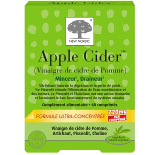 NEW NORDIC - Apple Cider -Complément alimentaire  Drainage et Minceur - 60 comprimés