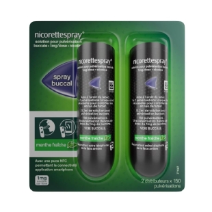 NICORETTE SPRAY Menthe Fraiche 1mg/dose LOT DE 2 (150 dosesx2)
