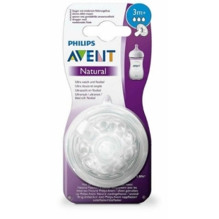 AVENT Natural Tétines débit moyen 3m+ x2