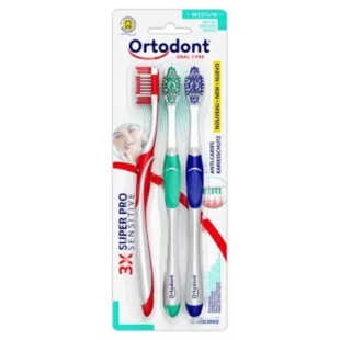 ORTODONT SuperPro Sensitive Médium - 3 brosses à dents