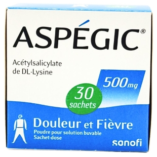 ASPEGIC - Acétylsalicylate de DL-Lysine 500 mg - 30 Sachets