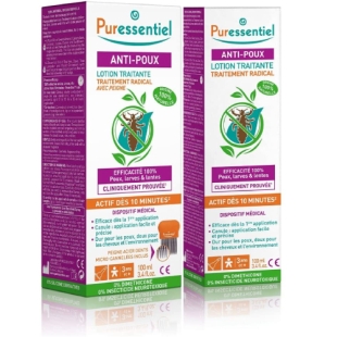PURESSENTIEL Anti-Poux Lotion Traitante - 2x100ml +70ml OFFERT + Peigne