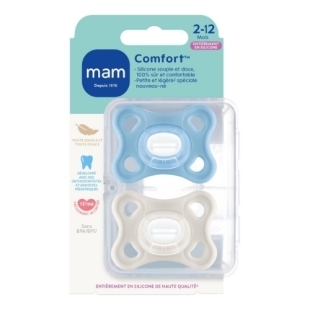 mam sucette comfort silicone bébé physiologique stérilisation micro-ondes lot nouveau-né
