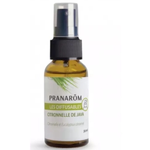 DIFFUSABLES - Pranarom Citronnelle et Eucalyptus citronné - Flacon Spray 30 ml