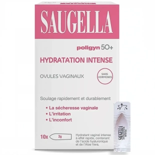 SAUGELLA - Poligyn 50+ Ovules Vaginaux Hydratation Intense - x10