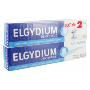 ELGYDIUM Anti-plaque Pâte Dentifrice (LOT de 2 tubes x 75ml)