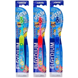 ELGYDIUM - Brosse A Dents Souple Junior 7 à 12 ans - COULEURS ALEATOIRES