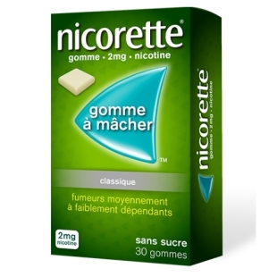 NICORETTE 2mg - Classique Gomme à Mâcher Sans Sucre - 30Gommes