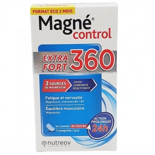 NUTREOV Magné Control Extra Fort 360 Fatigue et nervosité, équilibre musculaire 60 comprimés