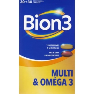 BION - Multi & Oméga 3 - 30 capsules + 30 comprimés