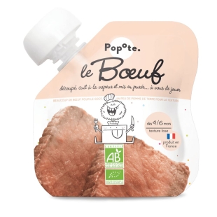 POPOTE - Purée de Bœuf 100% Bio Dès 4 mois -Gourde 60g