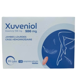 Xuveniol Diosmine 500mg - Jambes Lourdes & Crise Hémorroïdaire - 120 comprimés