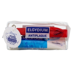 ELGYDIUM - Trousse de Voyage  - 1 Brosse à dents + 1 Dentifrice Antiplaque 50ml