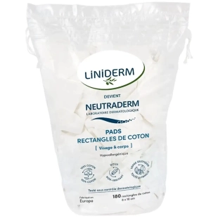 PADS RECTANGLE DE COTON BEBE - 180 Rectangles 8 x 10 cm - Neutraderm
