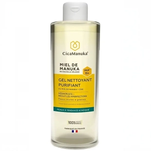 CICAMANUKA Gel Nettoyant Purifiant IAA15+ au miel de Manuka et zinc 200 ml pour peaux mixtes à grasses et à imperfections
