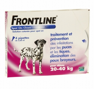 FRONTLINE Spot-on Chien L  : de 20 à 40 kg (4 pipettes)