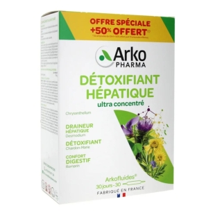 ARKOFLUIDES - Détoxifiant Hépatique Ultra Concentré Arkopharma (30 ampoules)