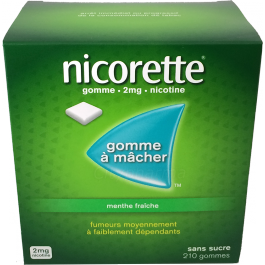 NICORETTE 2mg - MENTHE FRAICHE Sans Sucre - 210 Gommes