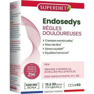 SUPERDIET - Endosedys Règles Douloureuses -Complément alimentaire pour accompagner les femmes pendant leur cycle menstruel 60 gélules