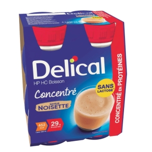 DELICAL Boisson Concentré Protéines Sans Lactose NOISETTE (4 x 200ml)