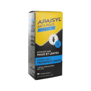 APAISYL XPRESS 15' Lotion anti poux et lentes (100 ml)