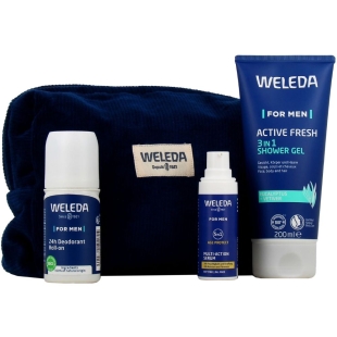 WELEDA - Trousse  Routine Homme - Sérum 30ml, Déodorant 50ml, Gel Douche 200ml