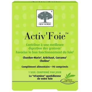 New Nordic - Activ' Foie - Complément alimentaire pour favoriser le bon fonctionnement du foie - 90comprimés