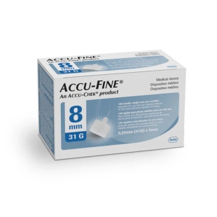 ACCU FINE - Aiguilles à Stylo Insuline - 31g - 8mm - 100 Aiguilles