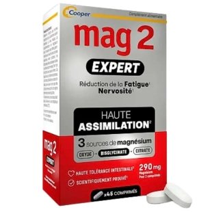 MAG2 Expert - Réduction de la Fatigue Nervosité Haute Assimilation Complément alimentaire 45 comprimés